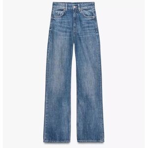 ZARA TRF HIGH WAIST WIDE LEG FULL LENGTH JEANS SIZE 6